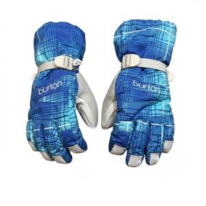 Burton Kids' Blue Plaid Gloves